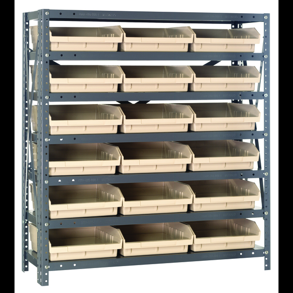 Quantum Storage Systems Steel Shelving with plastic bins 1239-109IV